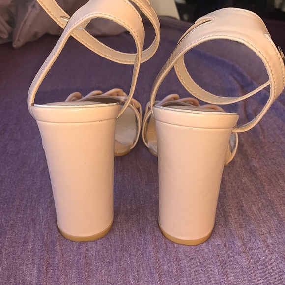 Tan Square Toed Block Heels - Picture 4 of 5